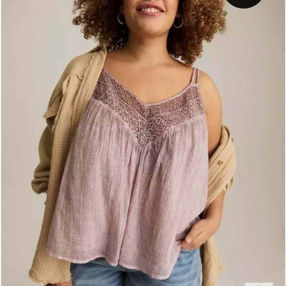 Torrid Festi Crochet Cami - Taupe
